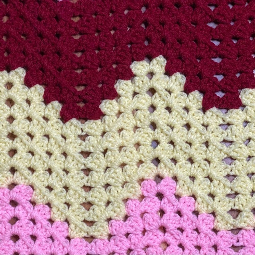 Multicolor Knit Afghan Chevron - Picture 3 of 3